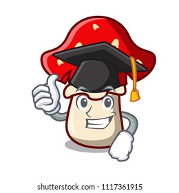 Graduation amanita mushroom character cartoon