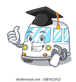 Graduation ambulance character cartoon style