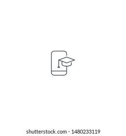 Graduation application vector icon, outline style