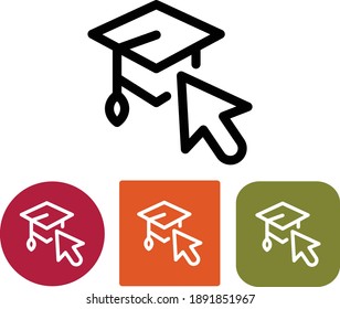 Graduation with Arrow Cursor Vector Icon