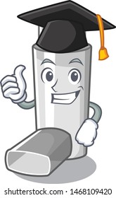 Graduation asthma inhalers in cartoon medicine box