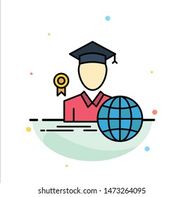 Graduation, Avatar, Graduate, Scholar Abstract Flat Color Icon Template