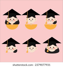 Graduation Bachelor Diploma Post grad  Vector Clipart Illustration