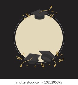 Graduation background with mortar boards vector