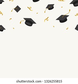 Graduation Background Mortar Boards Vector Stock Vector (Royalty Free ...