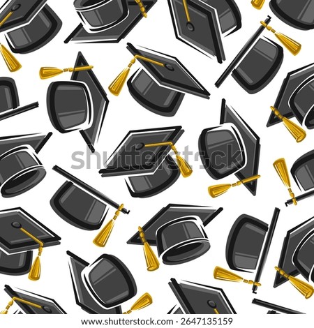 Graduation background, pattern set. Collection icon graduation cap. Vector