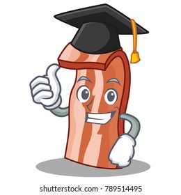 Graduation bacon character cartoon style