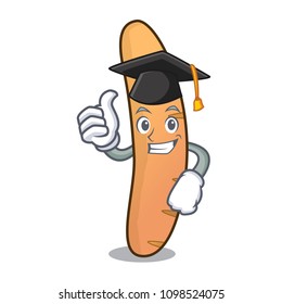 Graduation baguette character cartoon style