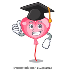 Graduation ballon heart character cartoon