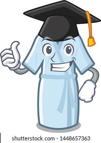 Graduation bathrobe is placed above mascot table