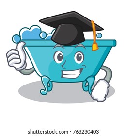 Graduation bathtub character cartoon style