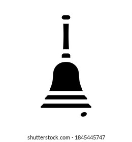 graduation bell glyph icon vector. graduation bell sign. isolated contour symbol black illustration