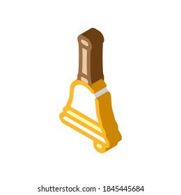 vector de icono isométrico de campana de graduación. señal de timbre de graduación. ilustración de símbolo aislado