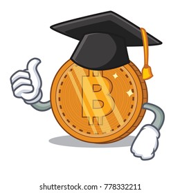 Graduation bitcoin coin character cartoon