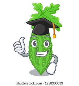 Graduation bitter melon gourd on shape cartoon