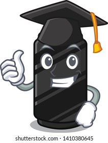 Graduation black crayon in the character shape