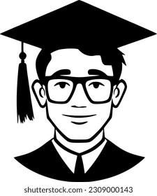 Graduation | Black and White Vector illustration