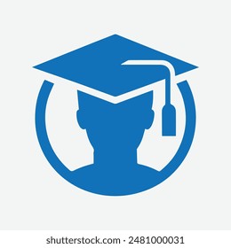 Graduation blue cap vector illustrator 