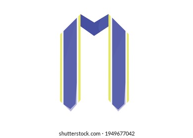 Graduation Blue Sash Vector Illustration