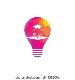 Graduation Book golf bulb shape logo design vector. Golf Book Icon Logo Design Element