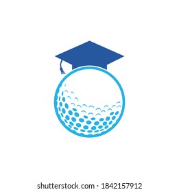 Graduation Book golf logo design vector. Golf Book Icon Logo Design Element