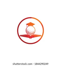 Graduation Book golf logo design vector. Golf Book Icon Logo Design Element