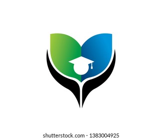Graduation and book shape Logo Template, Icon, Symbol