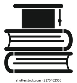 Graduation book stack icon simple vector. University study. Career skill