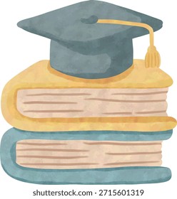 Pila de libros de graduación para celebrar la Educación masculina
