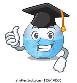 Graduation bowl cartoon aquarium above wooden table