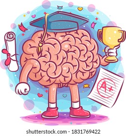 Graduation of the brain illustration of illustration