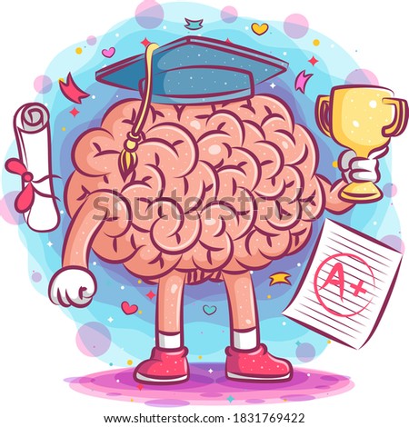 Graduation of the brain illustration of illustration
