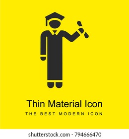 Graduation bright yellow material minimal icon or logo design
