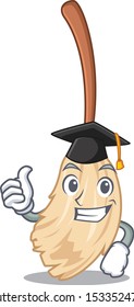 Graduation broom with the in cartoon shape