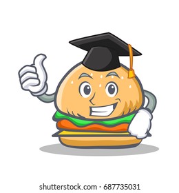 Graduation burger character fast food