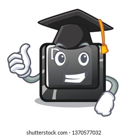 Graduation button D isolated in the cartoon