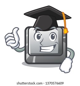 Graduation button F isolated in the mascot