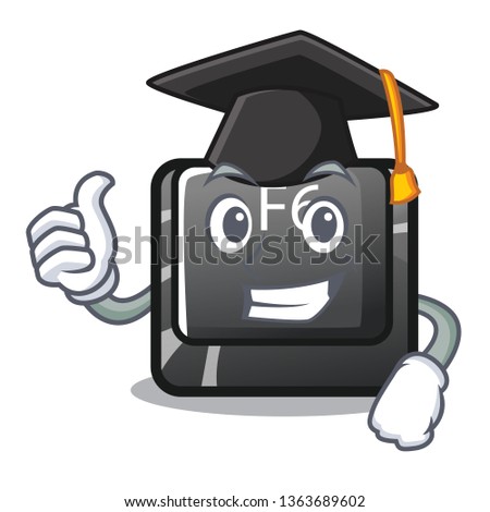 Graduation button f6 isolated in the mascot