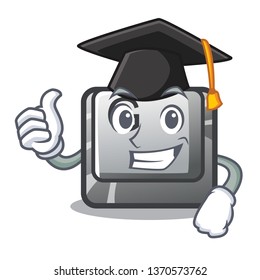 Graduation button G on a game cartoon
