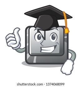 Graduation button N isolated with the cartoon