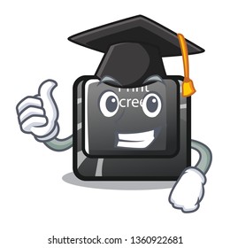 Graduation button print screen in shape mascot