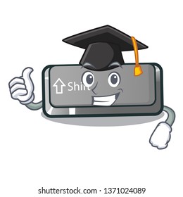 Graduation button shift on a keyboard mascot
