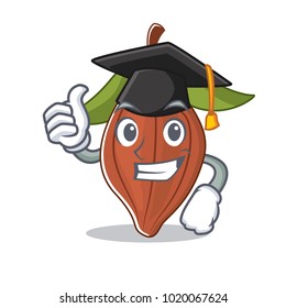 Graduation cacao bean character cartoon