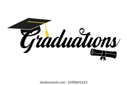 Graduation calligraphy lettering. Vector handwritten phrase