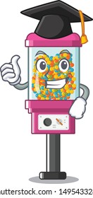 Graduation candy vending machine in a cartoon