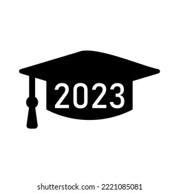 Ilustración vectorial del tapón de graduación 2023