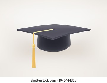 Graduation cap 3d style vector illustration