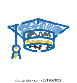 Graduation cap abstract illustration, featuring a mortarboard with a tassel, symbolizing education, success, and the completion of academic pursuits
