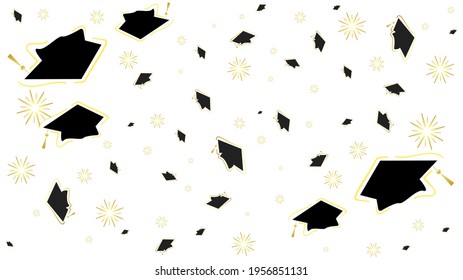 Graduation Cap Background Forcongratulations Graduates Class Stock ...