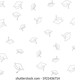 Graduation cap background isolated on white background, Vector illustration EPS 10